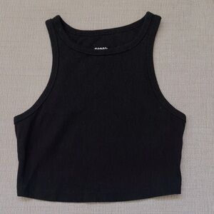 Black Ribbed Tank Top